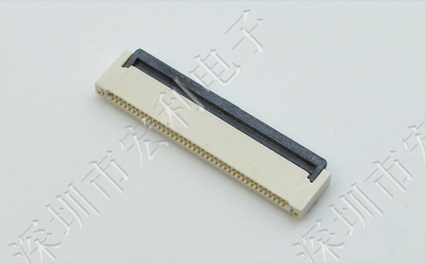 91色蝌蚪FPC插座翻盖式FFC间距0.5mm 60p针脚位H2.0mm 前插后翻连接器