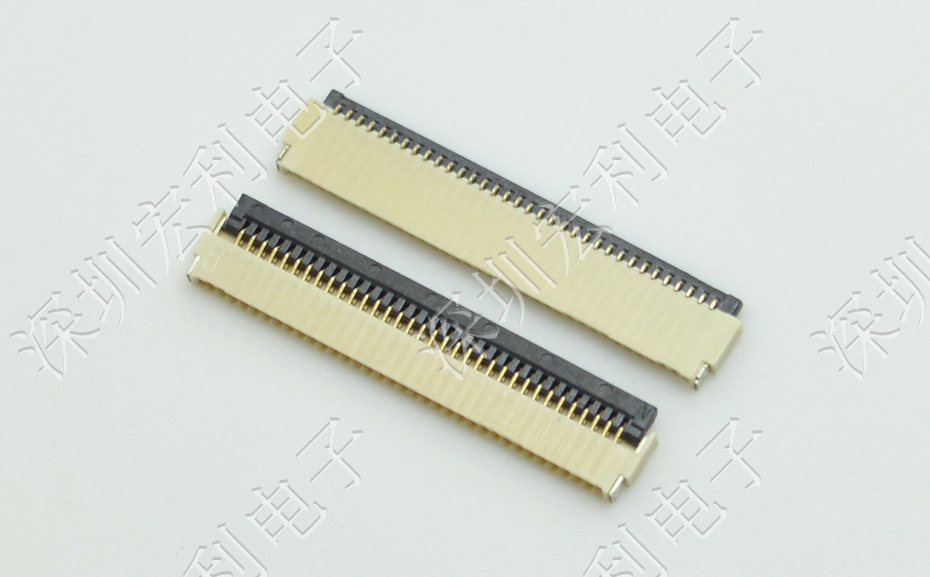 小蝌蚪视频在线观看 软排线扁平电缆插座 间距0.5mm 40P H1.0后锁式卧贴片