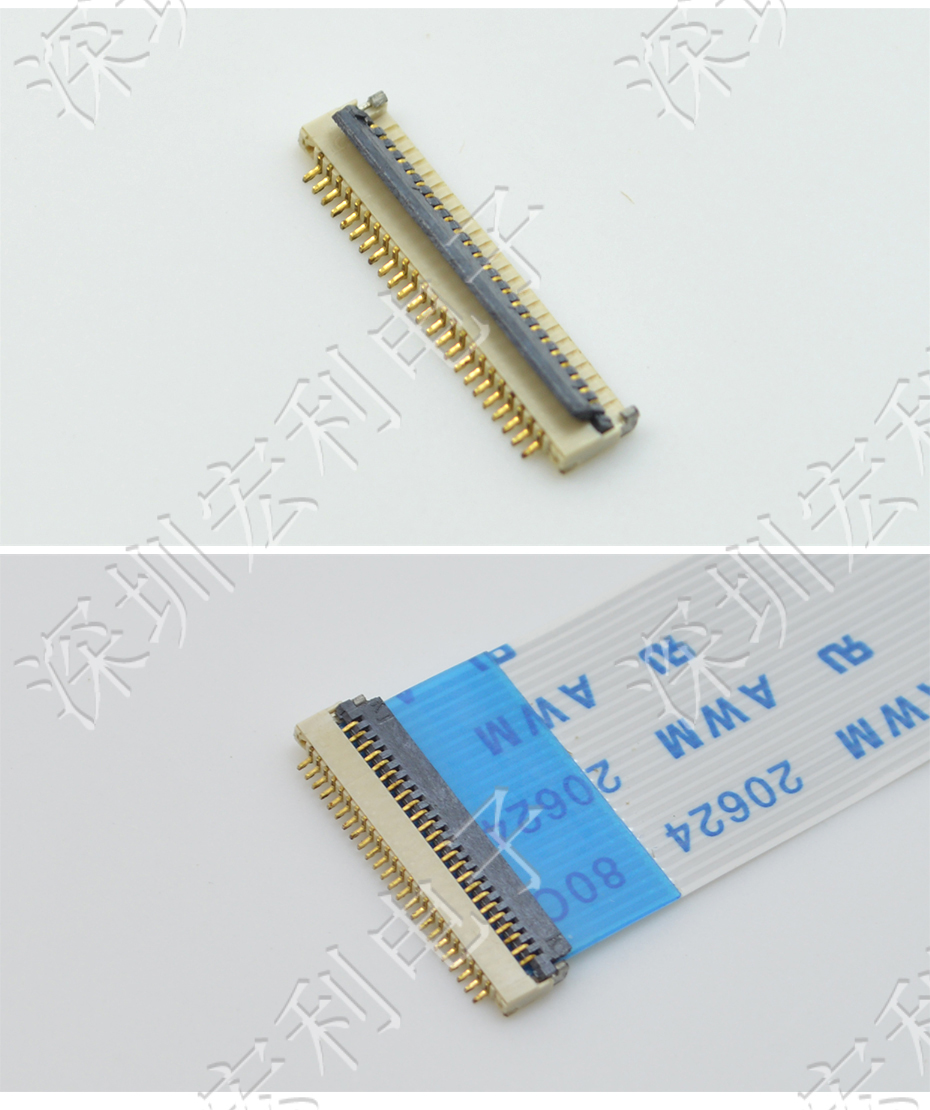 超薄小蝌蚪视频在线观看 间距0.5mm-40PIN翻盖 塑高H1.0mm FPC插座超薄