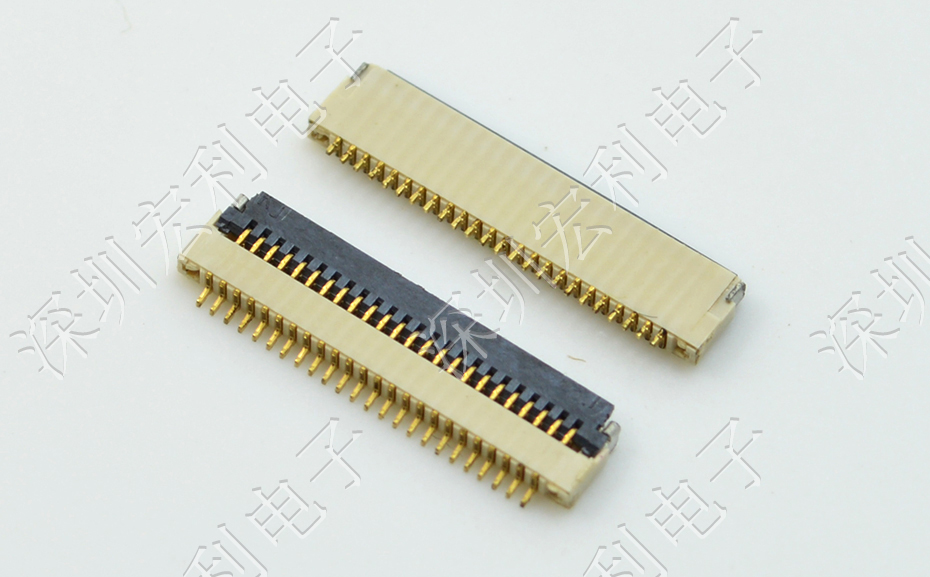 超薄小蝌蚪视频在线观看 间距0.5mm-40PIN翻盖 塑高H1.0mm FPC插座超薄