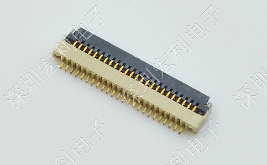 超薄小蝌蚪视频在线观看 间距0.5mm-40PIN翻盖 塑高H1.0mm FPC插座超薄