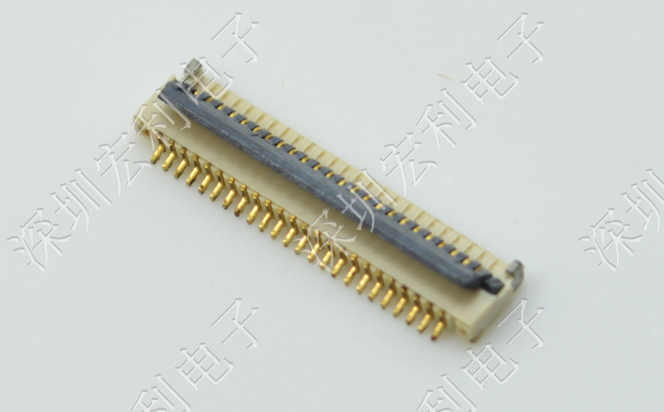 超薄小蝌蚪视频在线观看 间距0.5mm-40PIN翻盖 塑高H1.0mm FPC插座超薄
