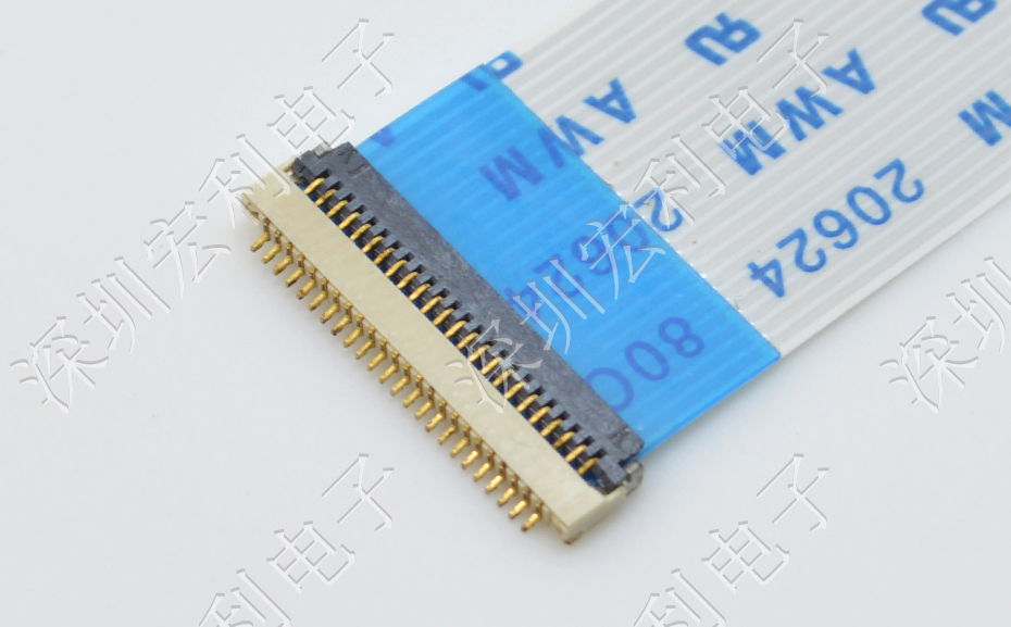 超薄小蝌蚪视频在线观看 间距0.5mm-40PIN翻盖 塑高H1.0mm FPC插座超薄