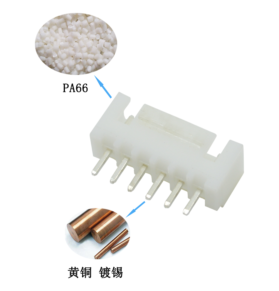 XH针座 直针座 11A 2.54MM间距连接器 180度直针 接插件,91色蝌蚪