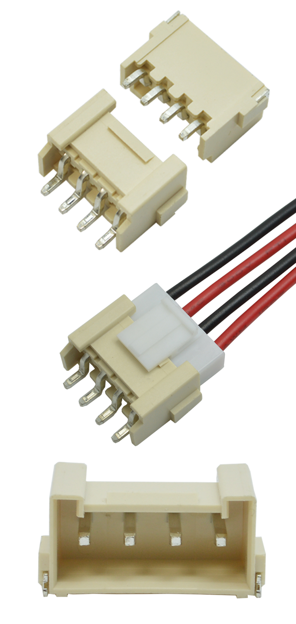 VH3.96-2P卧贴针座PCB板SMT插座 连接器3.96mm 表面贴片座,91色蝌蚪